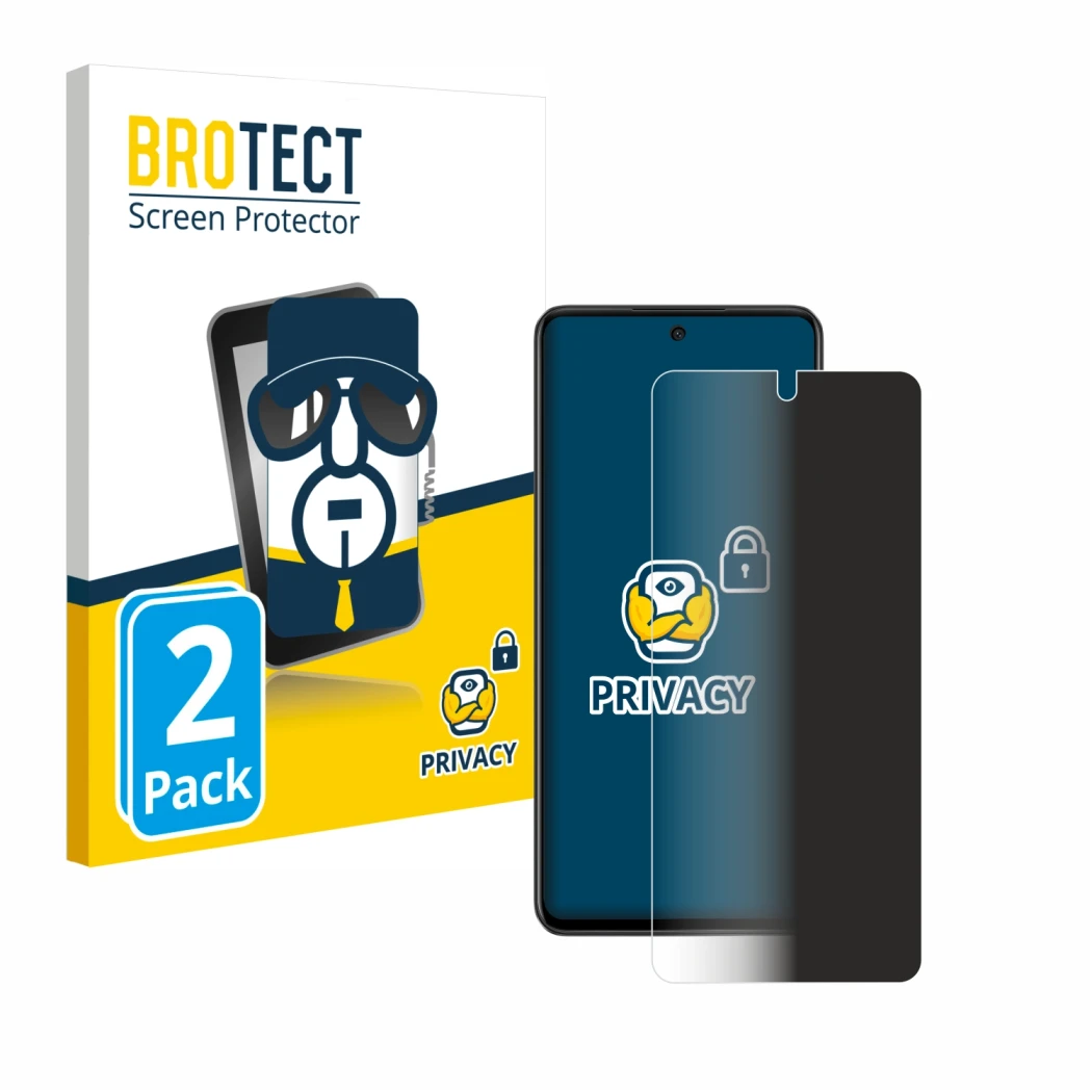 Parte frontale di una confezione del prodotto con il logo del marchio BROTECT. Accanto è raffigurato il dispositivo Oppo A79 5