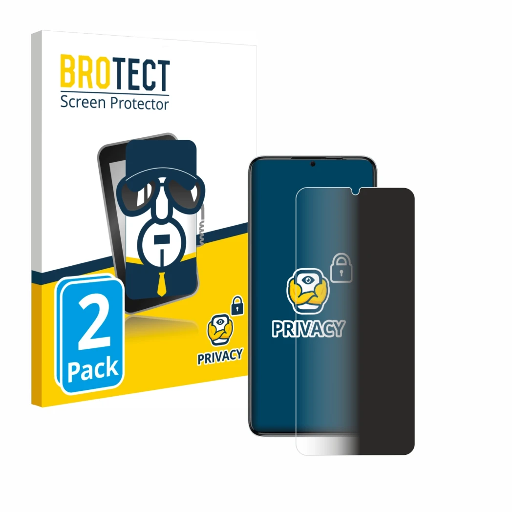 Parte frontale di una confezione del prodotto con il logo del marchio BROTECT. Accanto è raffigurato il dispositivo Oukitel C5