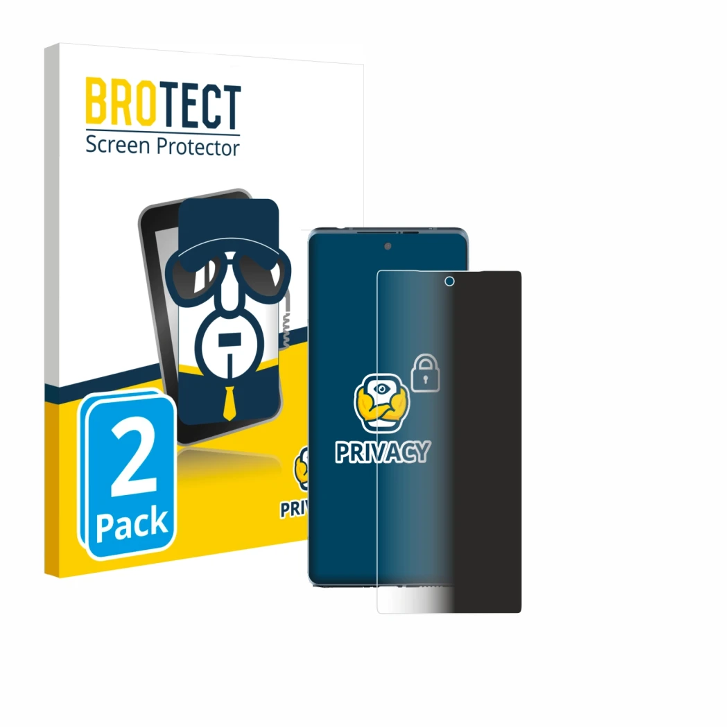 Parte frontale di una confezione del prodotto con il logo del marchio BROTECT. Accanto è raffigurato il dispositivo HTC U24 Pr