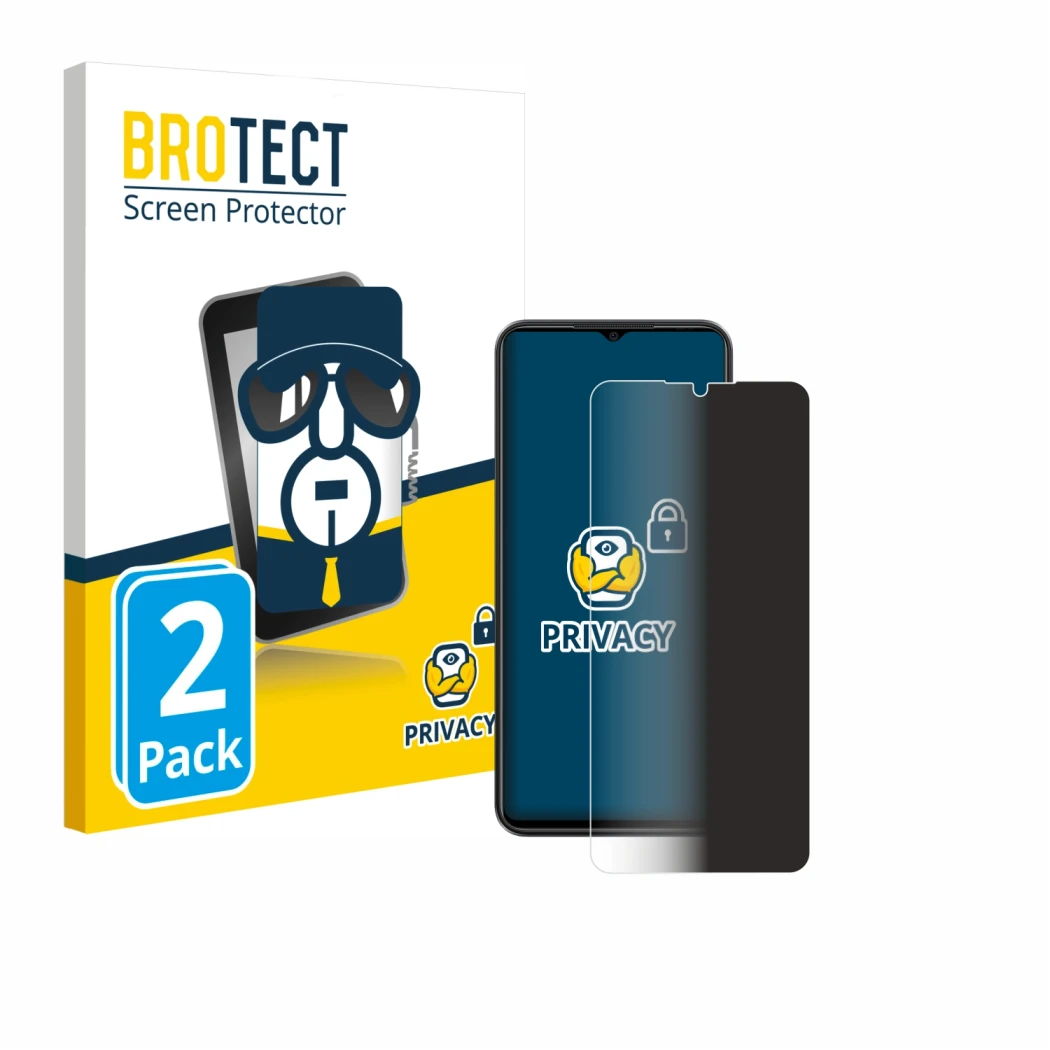 Parte frontale di una confezione del prodotto con il logo del marchio BROTECT. Accanto è raffigurato il dispositivo ZTE Blade 
