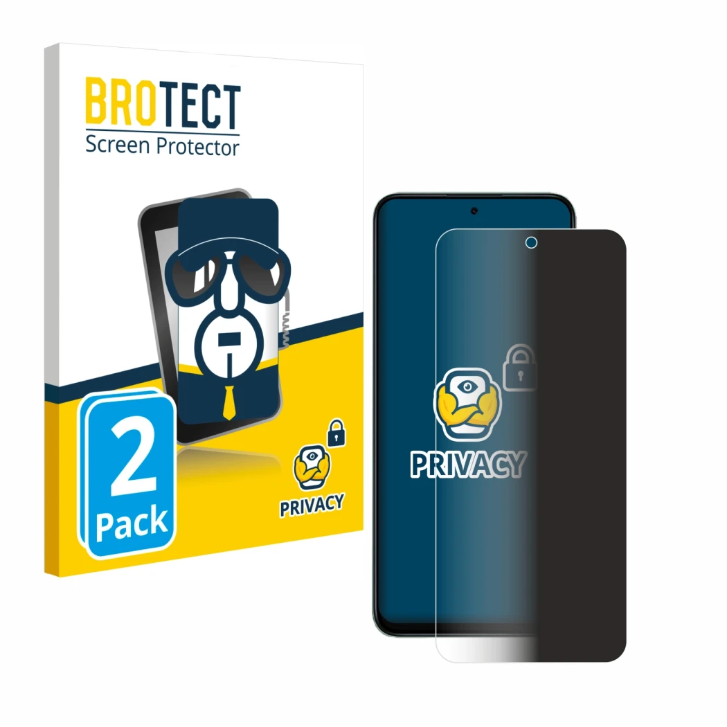 Parte frontale di una confezione del prodotto con il logo del marchio BROTECT. Accanto è raffigurato il dispositivo Honor 200