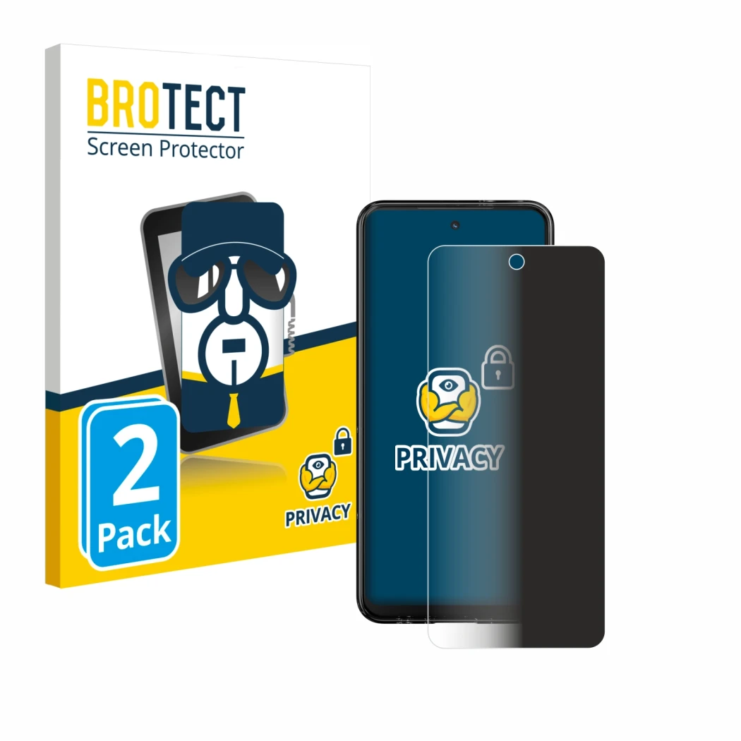 Parte frontale di una confezione del prodotto con il logo del marchio BROTECT. Accanto è raffigurato il dispositivo HMD Fusion