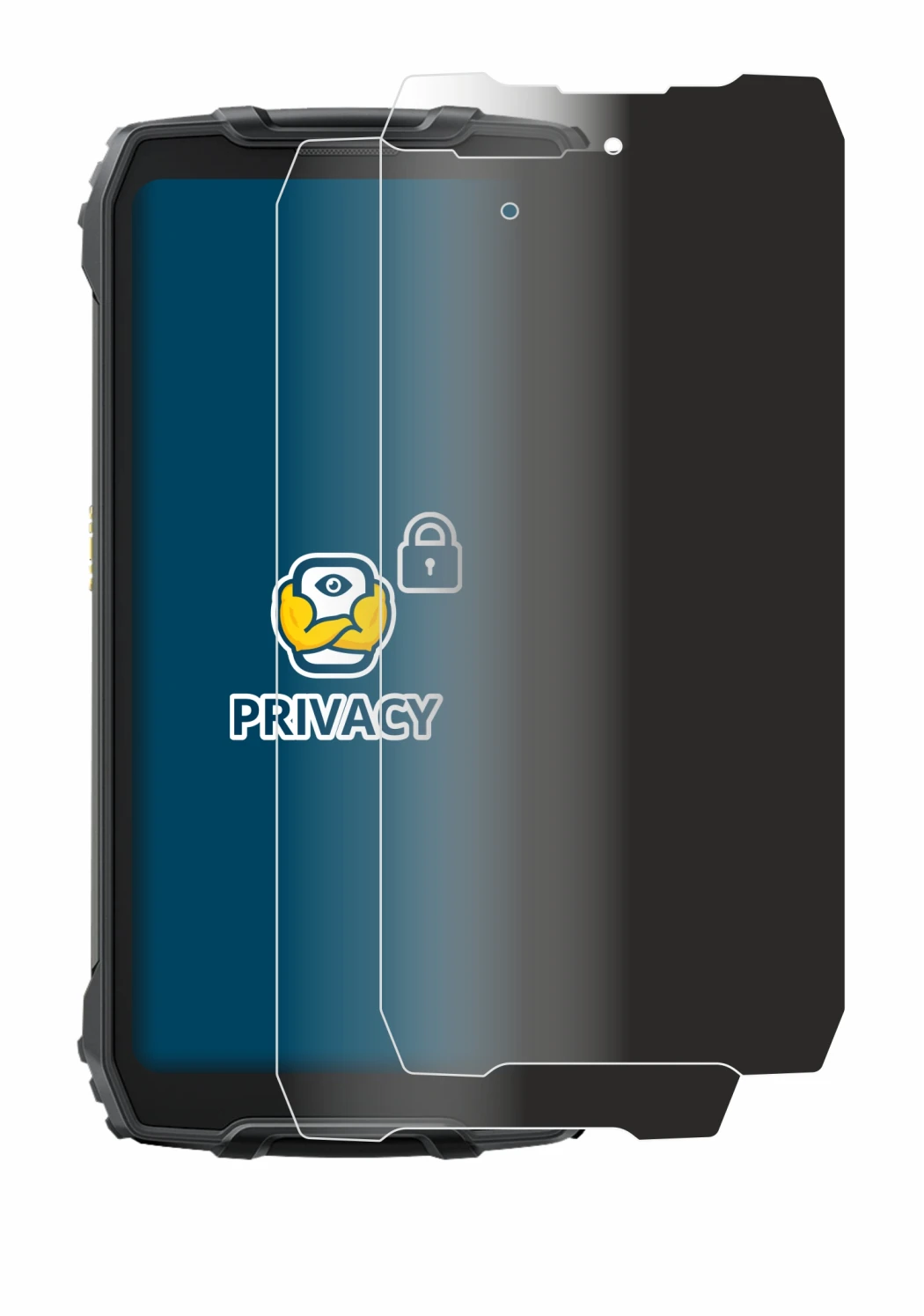 Immagine del dispositivo Blackview BV7300 con un'ampia varietà di protezioni per lo schermo.
