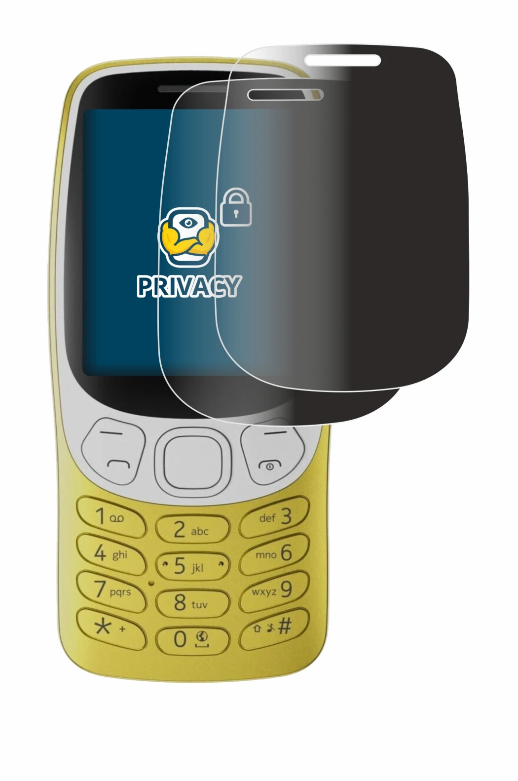 Immagine del dispositivo Nokia 3210 con un'ampia varietà di protezioni per lo schermo.