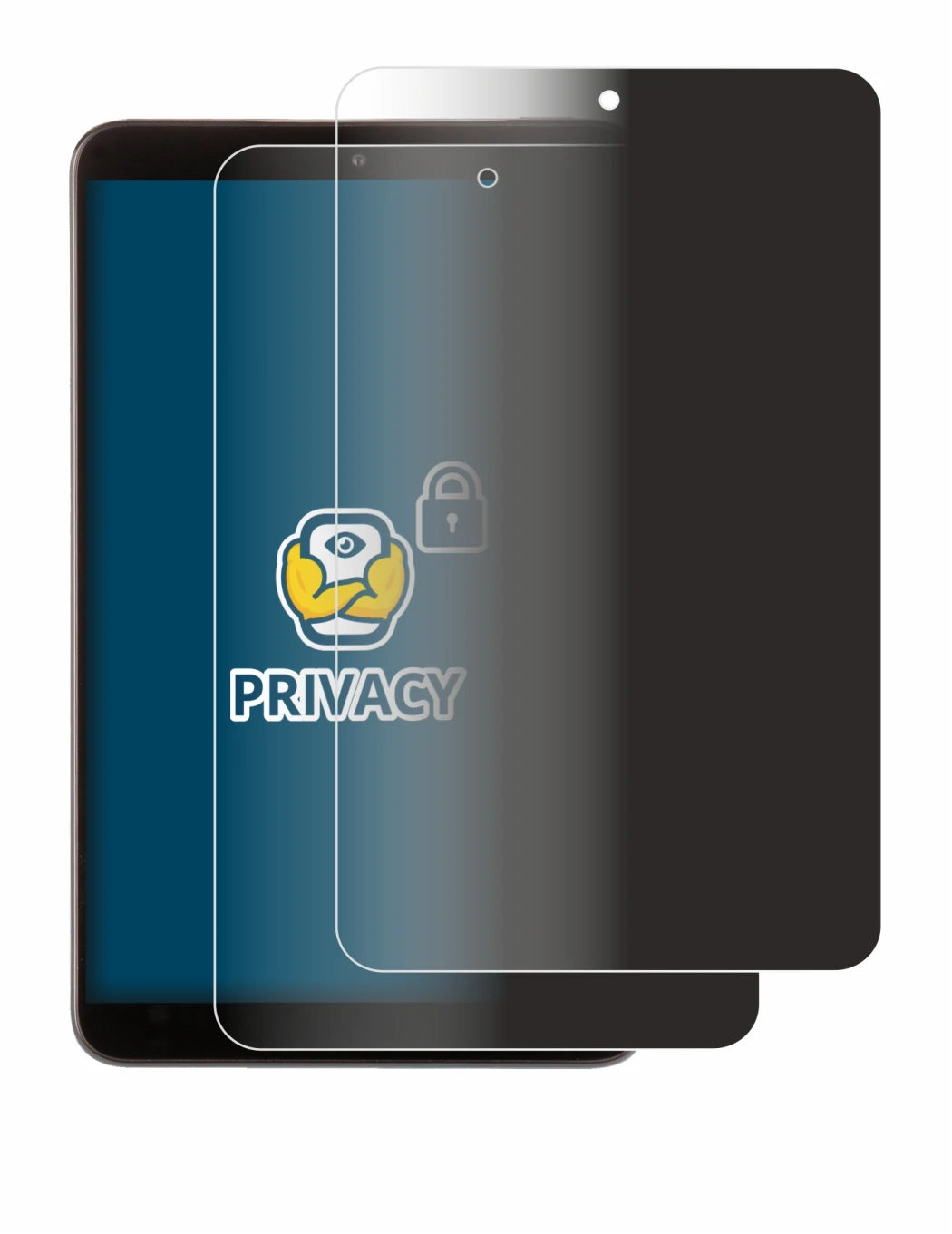 Immagine del dispositivo Nokia T10 (ritratto) con un'ampia varietà di protezioni per lo schermo.