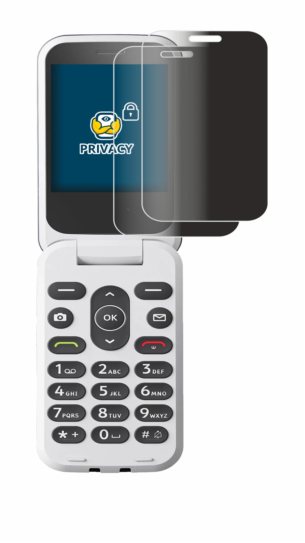 Immagine del dispositivo Doro 2820 con un'ampia varietà di protezioni per lo schermo.