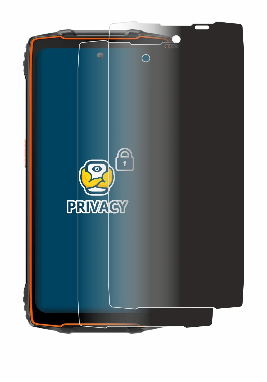 Immagine del dispositivo Blackview BV8200 con un'ampia varietà di protezioni per lo schermo.