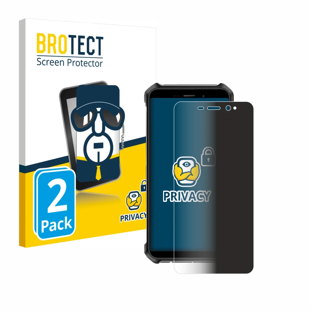 Parte frontale di una confezione del prodotto con il logo del marchio BROTECT. Accanto è raffigurato il dispositivo Ulefone Ar