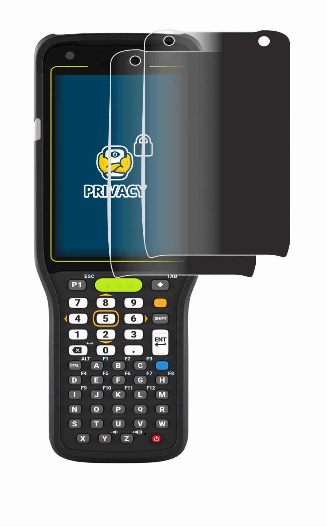 Immagine del dispositivo Zebra MC3400 con un'ampia varietà di protezioni per lo schermo.