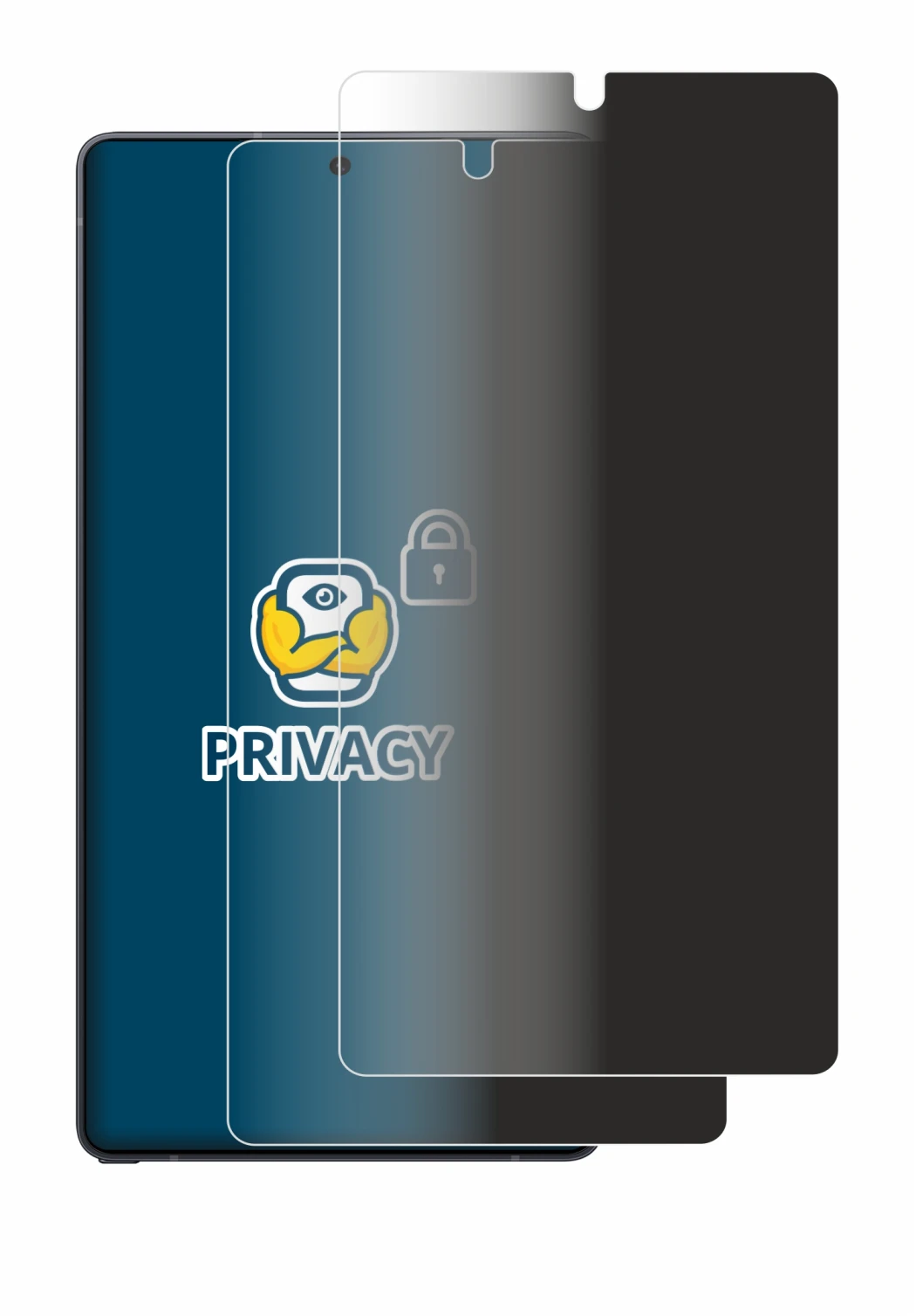 Immagine del dispositivo Samsung Galaxy S25 Ultra con un'ampia varietà di protezioni per lo schermo.