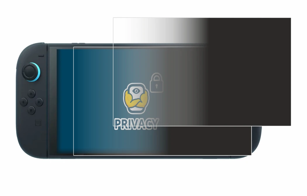 Immagine del dispositivo Nintendo Switch 2 con un'ampia varietà di protezioni per lo schermo.
