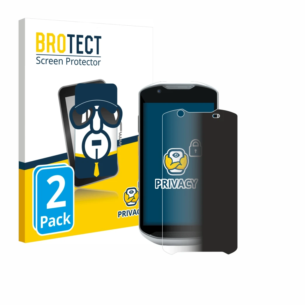 Parte frontale di una confezione del prodotto con il logo del marchio BROTECT. Accanto è raffigurato il dispositivo Zebra TC52