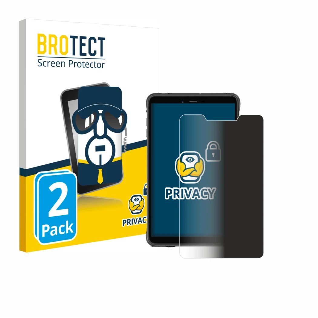 Parte frontale di una confezione del prodotto con il logo del marchio BROTECT. Accanto è raffigurato il dispositivo Ulefone Ar