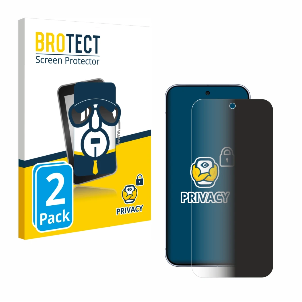 Parte frontale di una confezione del prodotto con il logo del marchio BROTECT. Accanto è raffigurato il dispositivo Google Pix