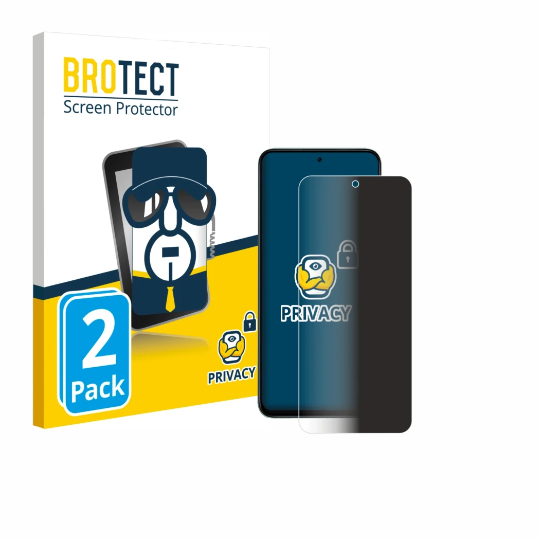 Parte frontale di una confezione del prodotto con il logo del marchio BROTECT. Accanto è raffigurato il dispositivo Honor 400