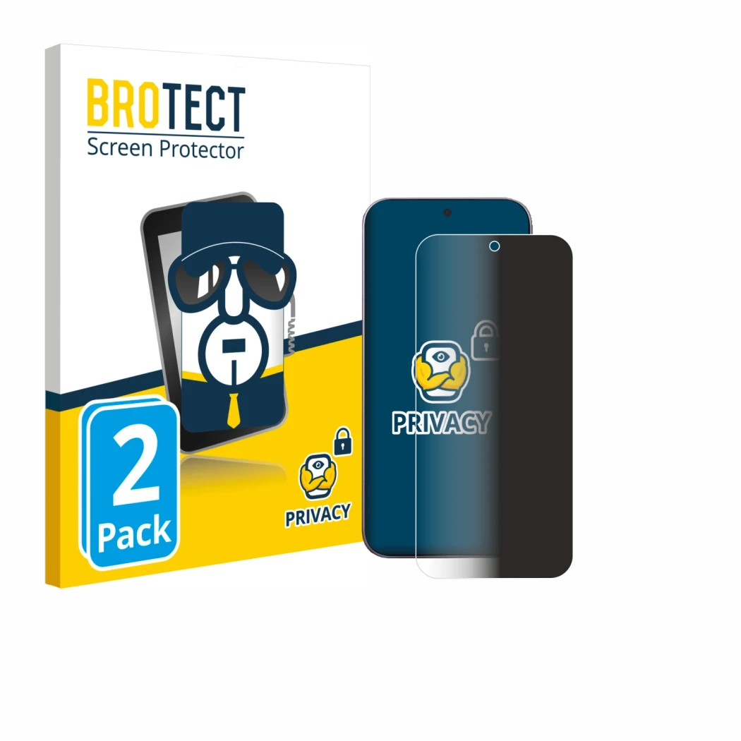 Parte frontale di una confezione del prodotto con il logo del marchio BROTECT. Accanto è raffigurato il dispositivo Xiaomi 17