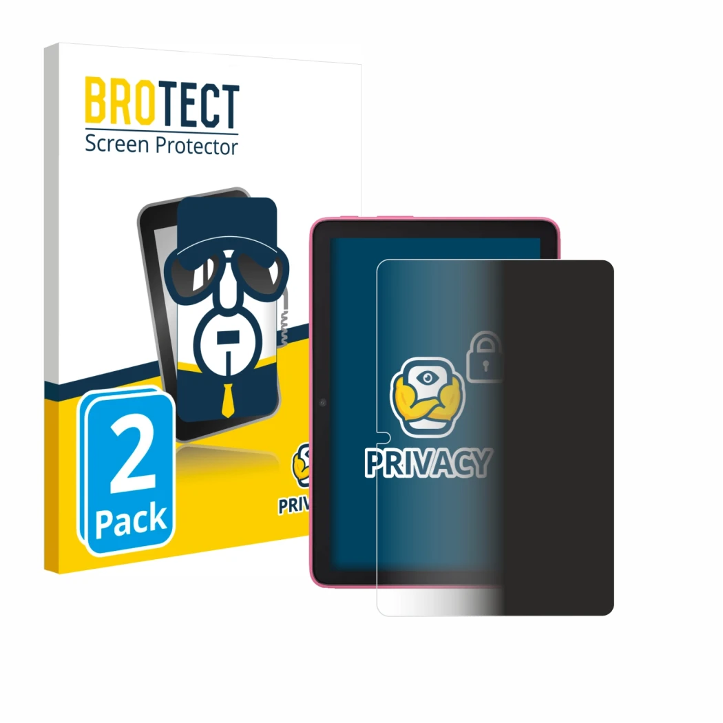 Parte frontale di una confezione del prodotto con il logo del marchio BROTECT. Accanto è raffigurato il dispositivo Amazon Fir