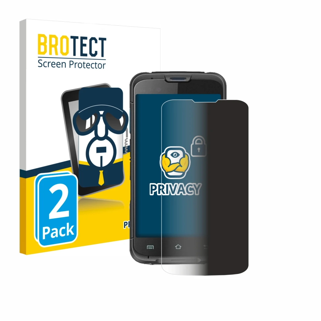 Parte frontale di una confezione del prodotto con il logo del marchio BROTECT. Accanto è raffigurato il dispositivo Unitech EA