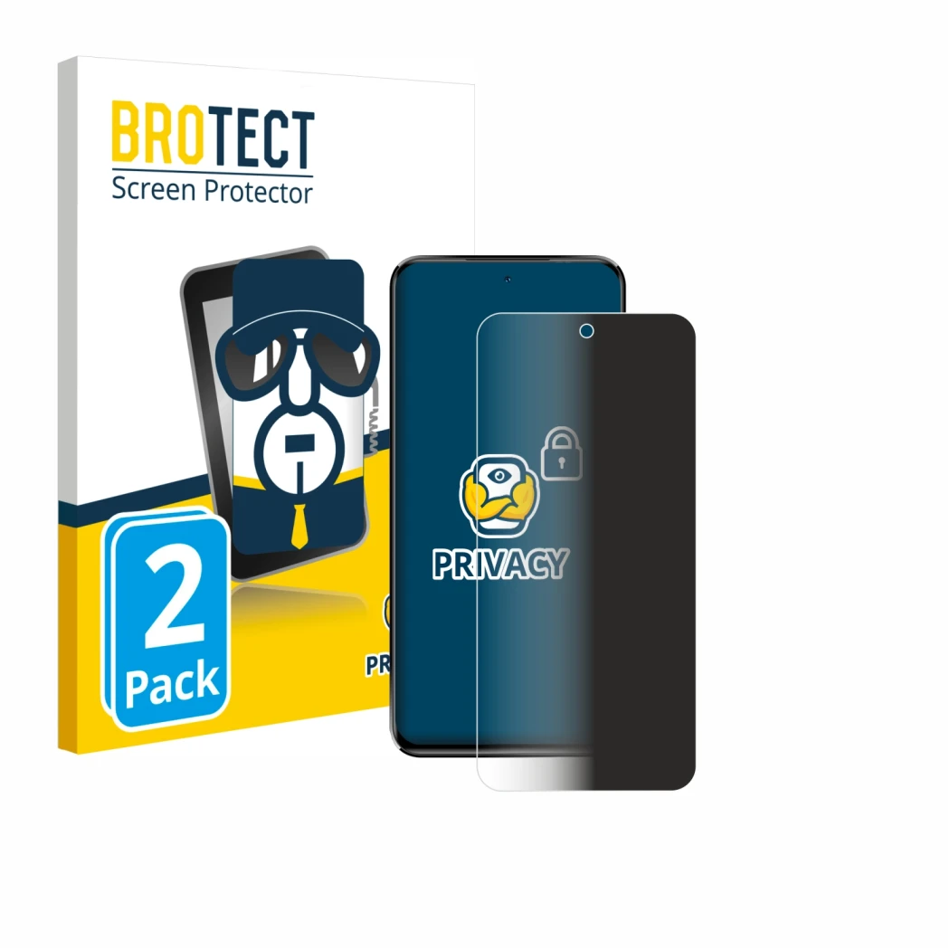 Parte frontale di una confezione del prodotto con il logo del marchio BROTECT. Accanto è raffigurato il dispositivo Oukitel C6