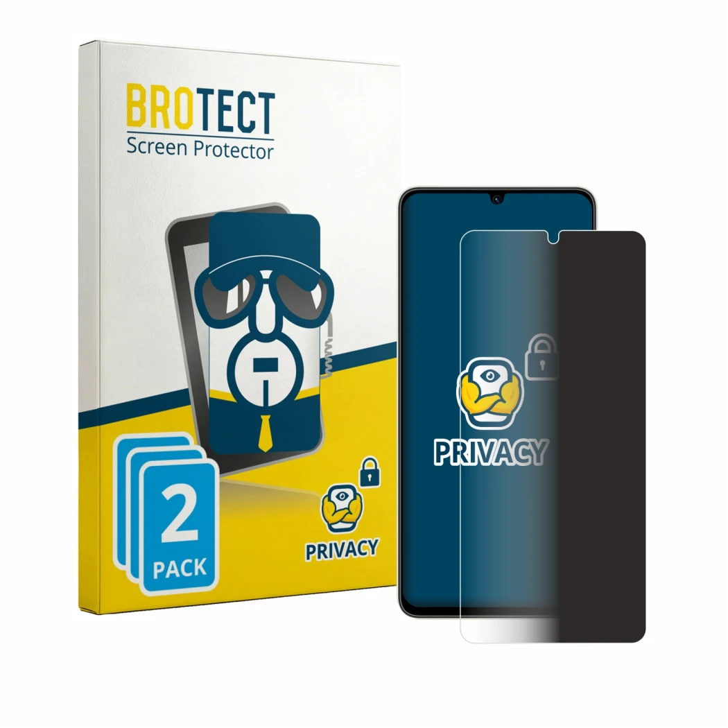 Parte frontale di una confezione del prodotto con il logo del marchio BROTECT. Accanto è raffigurato il dispositivo ZTE Blade 