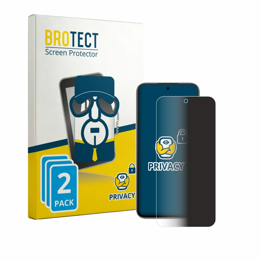 Parte frontale di una confezione del prodotto con il logo del marchio BROTECT. Accanto è raffigurato il dispositivo Oppo K14 c