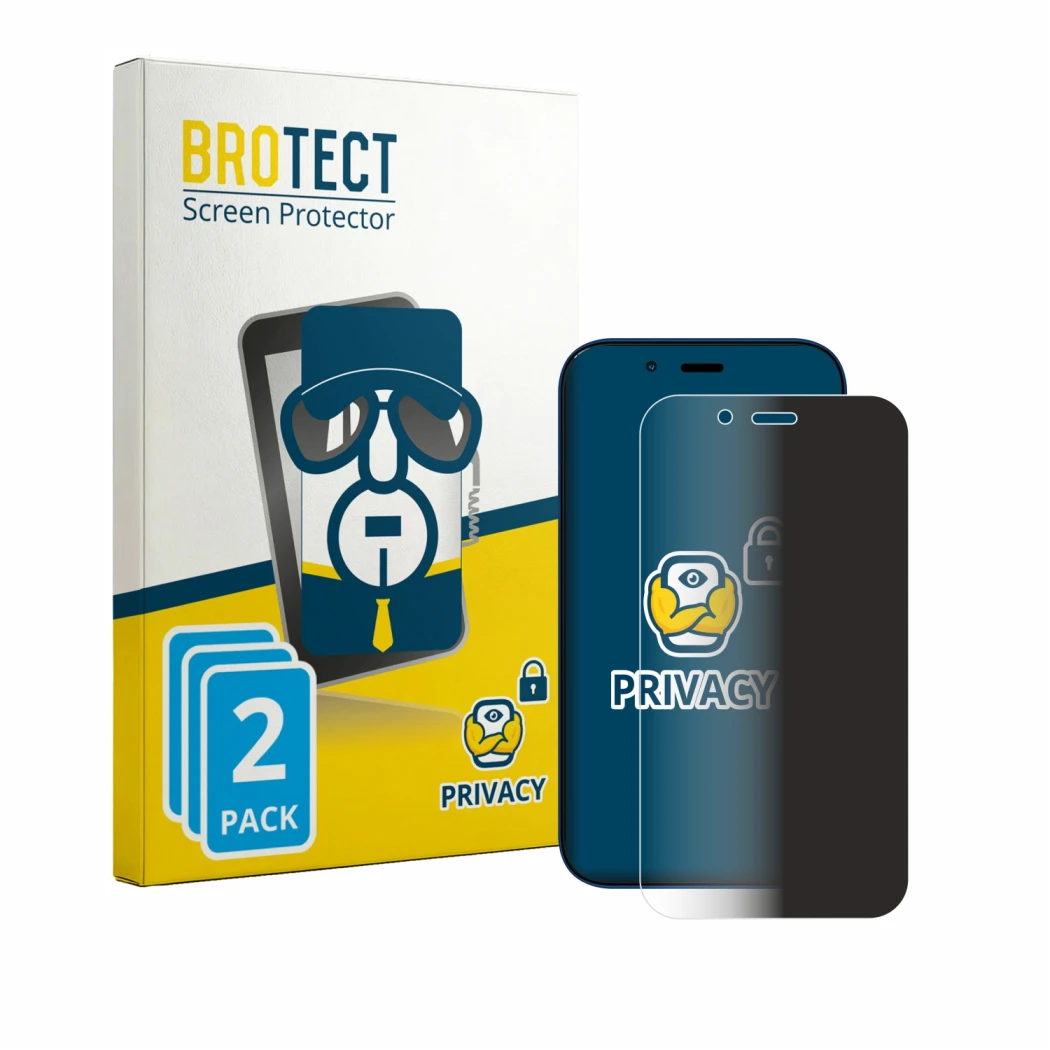 Parte frontale di una confezione del prodotto con il logo del marchio BROTECT. Accanto è raffigurato il dispositivo Hisense U9