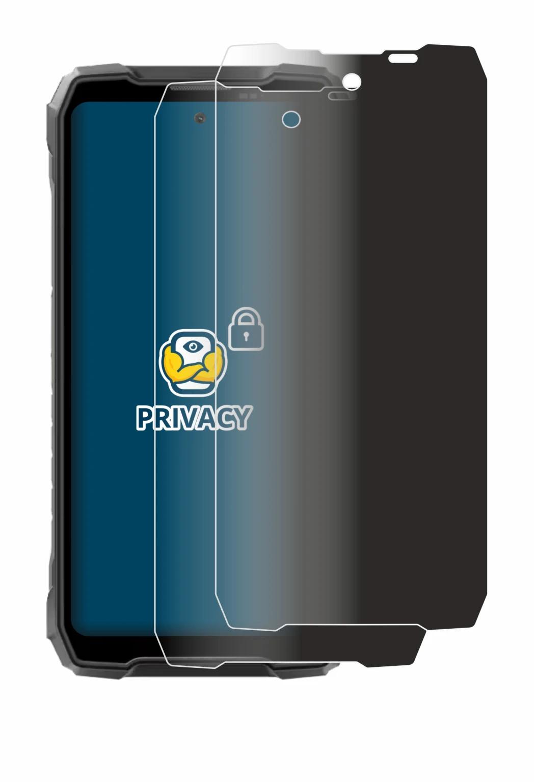 Immagine del dispositivo Blackview Rock 5 con un'ampia varietà di protezioni per lo schermo.