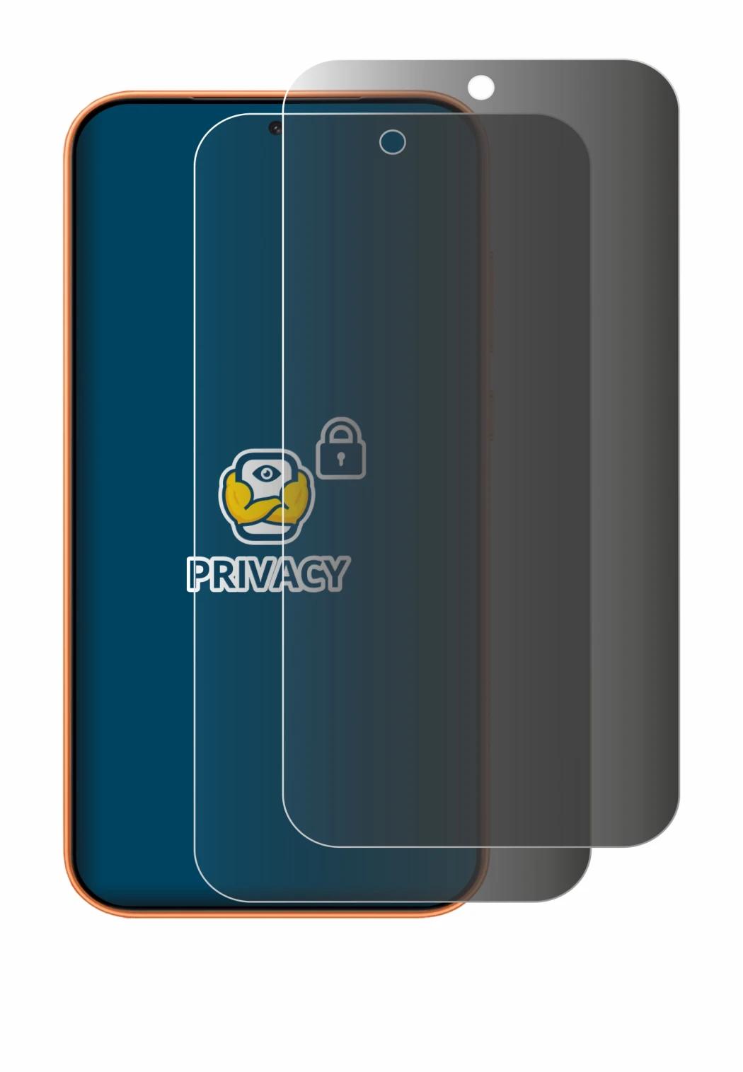 Immagine del dispositivo Oppo A7 Pro Max con un'ampia varietà di protezioni per lo schermo.