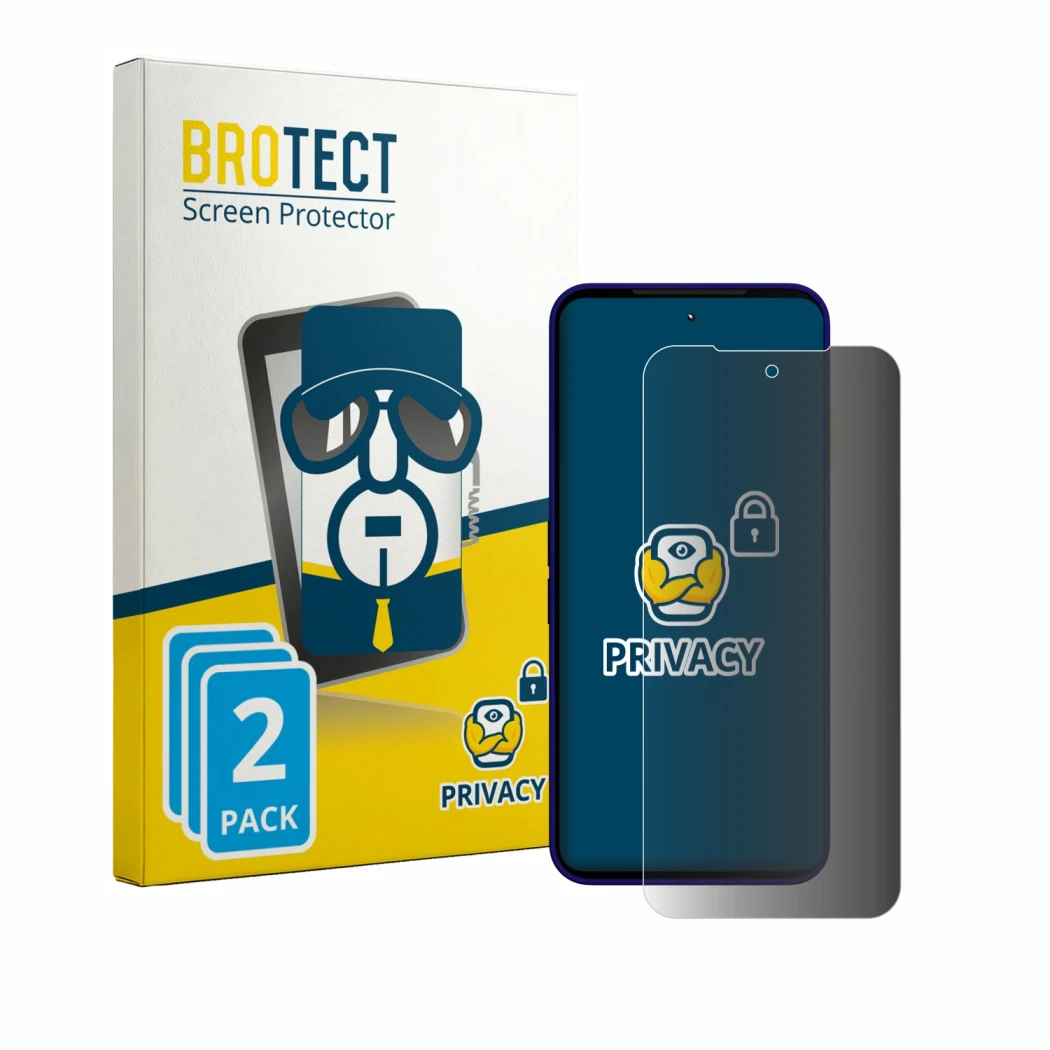 Parte frontale di una confezione del prodotto con il logo del marchio BROTECT. Accanto è raffigurato il dispositivo Fairphone