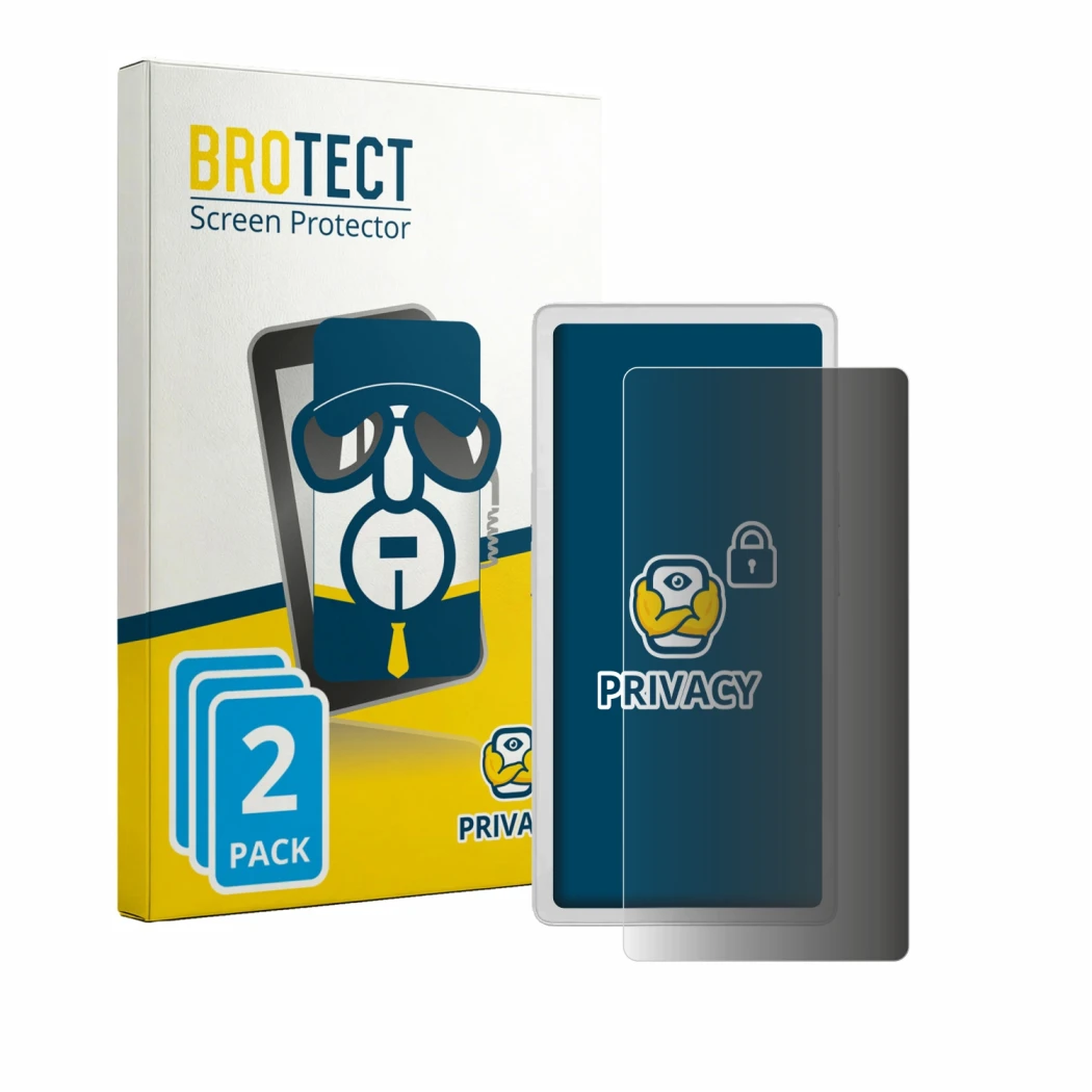 Parte frontale di una confezione del prodotto con il logo del marchio BROTECT. Accanto è raffigurato il dispositivo PocketBook