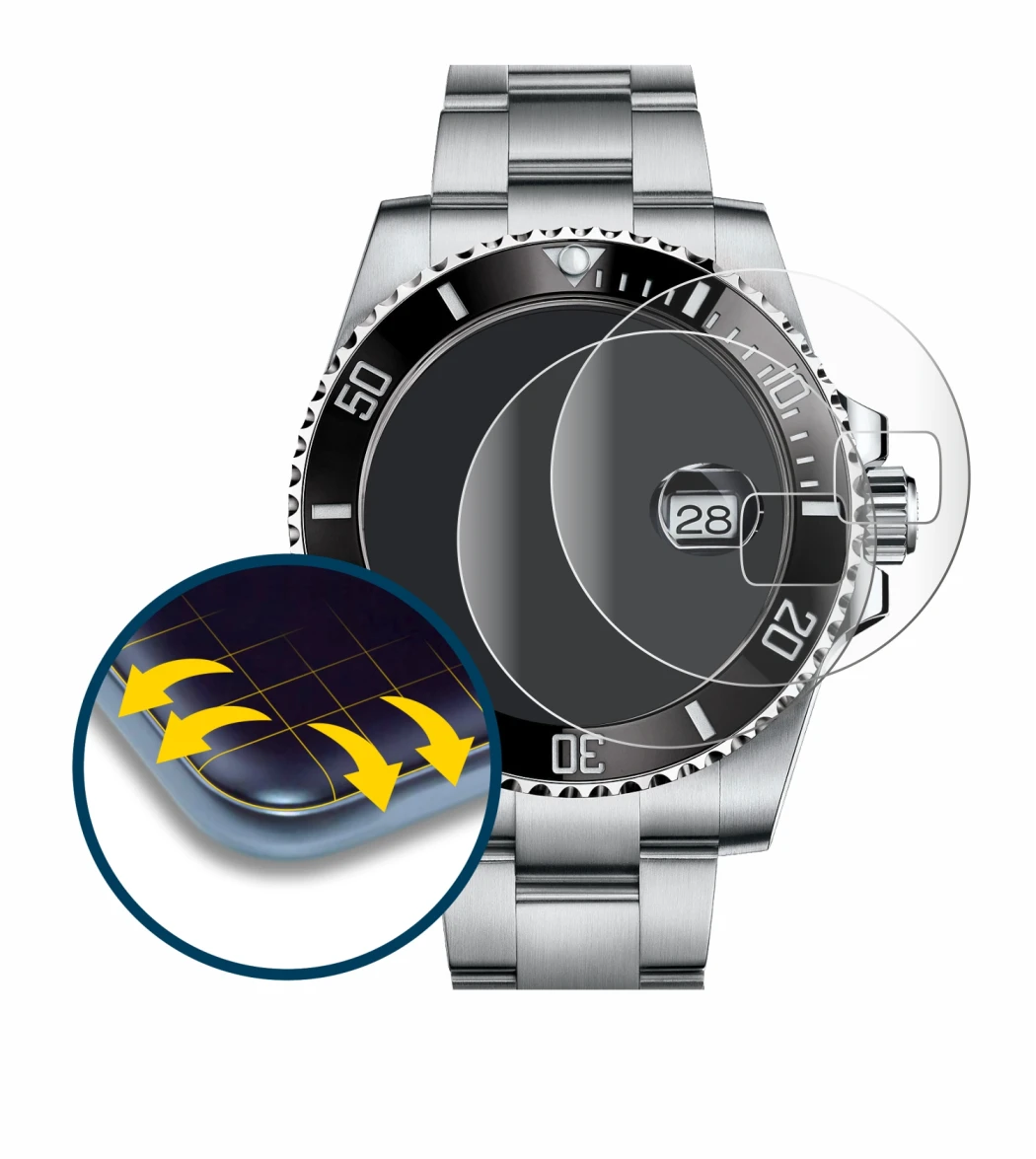 Immagine del dispositivo Rolex Submariner (Date) con un'ampia varietà di protezioni per lo schermo.