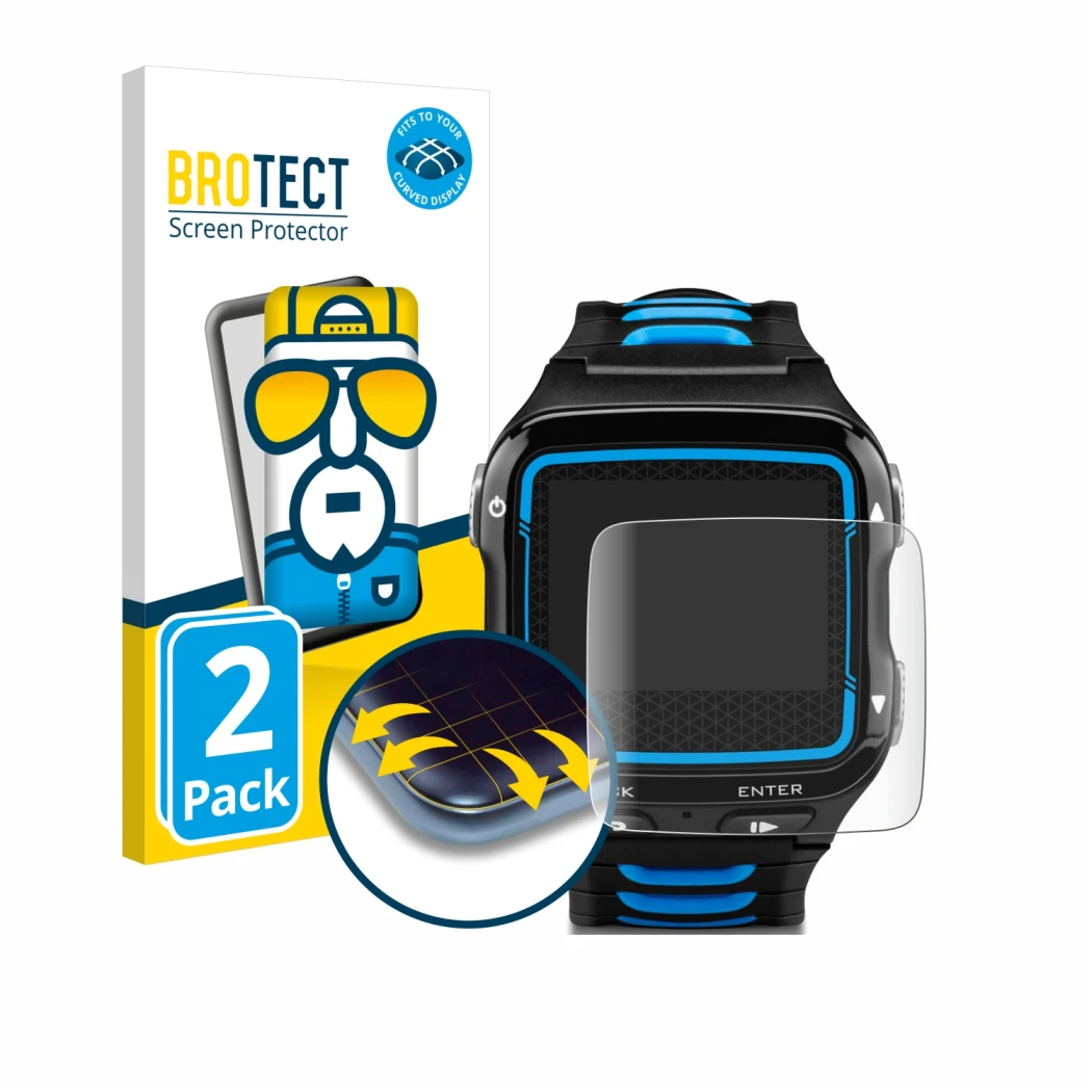 Parte frontale di una confezione del prodotto con il logo del marchio BROTECT. Accanto è raffigurato il dispositivo Garmin For