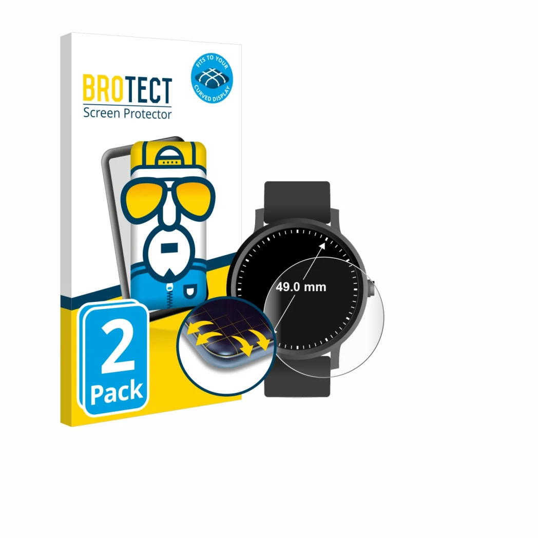 Parte frontale di una confezione del prodotto con il logo del marchio BROTECT. Accanto è raffigurato il dispositivo Orologi (C