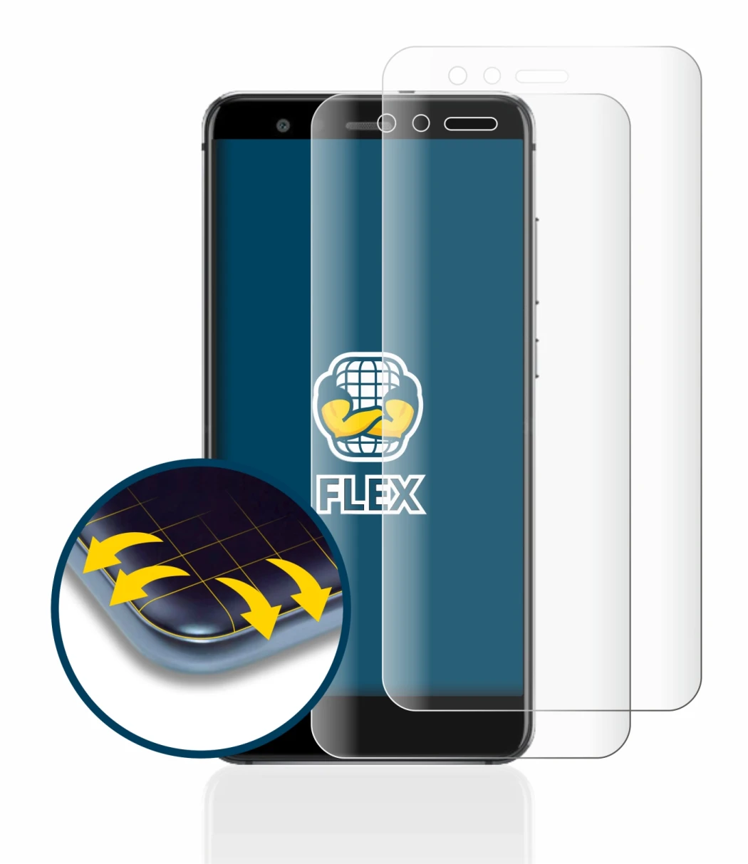 Immagine del dispositivo Huawei P10 Lite con un'ampia varietà di protezioni per lo schermo.