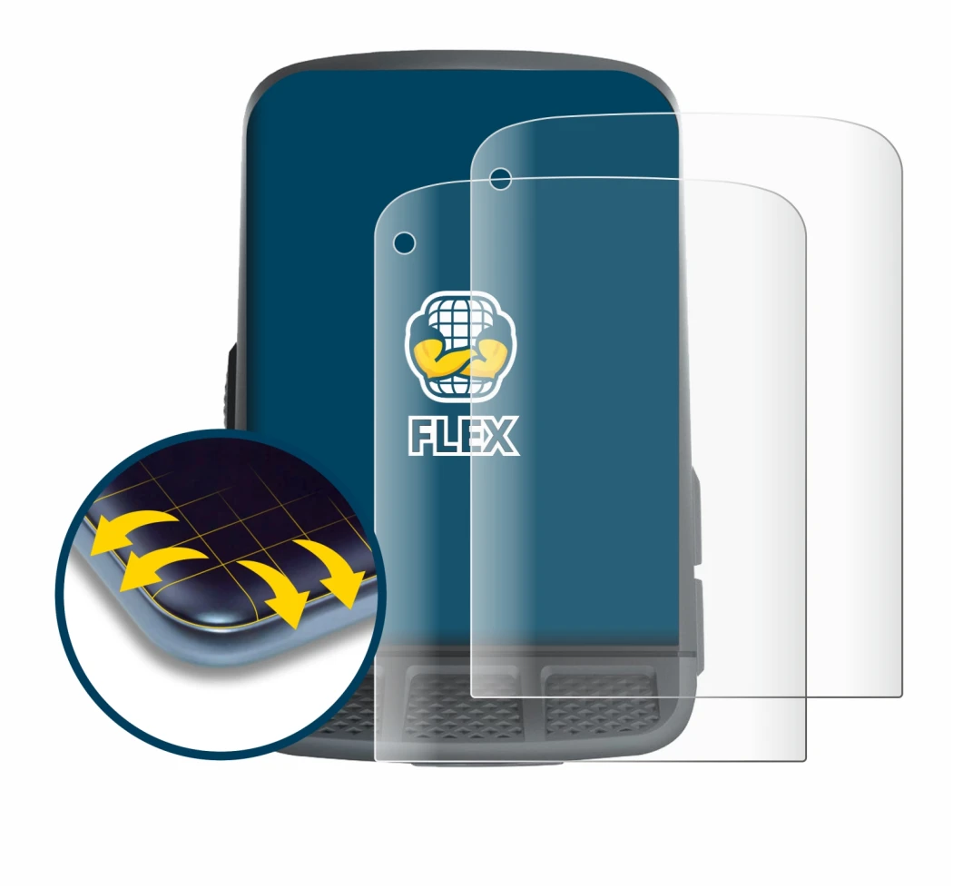 Immagine del dispositivo Wahoo Elemnt Roam con un'ampia varietà di protezioni per lo schermo.
