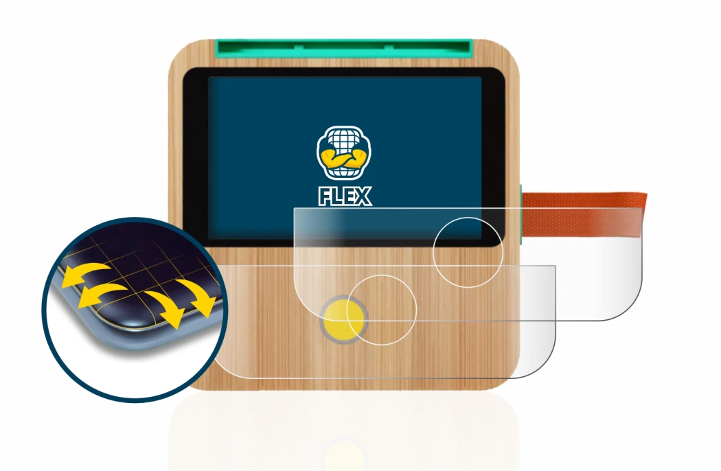 Immagine del dispositivo tigerbox Touch con un'ampia varietà di protezioni per lo schermo.