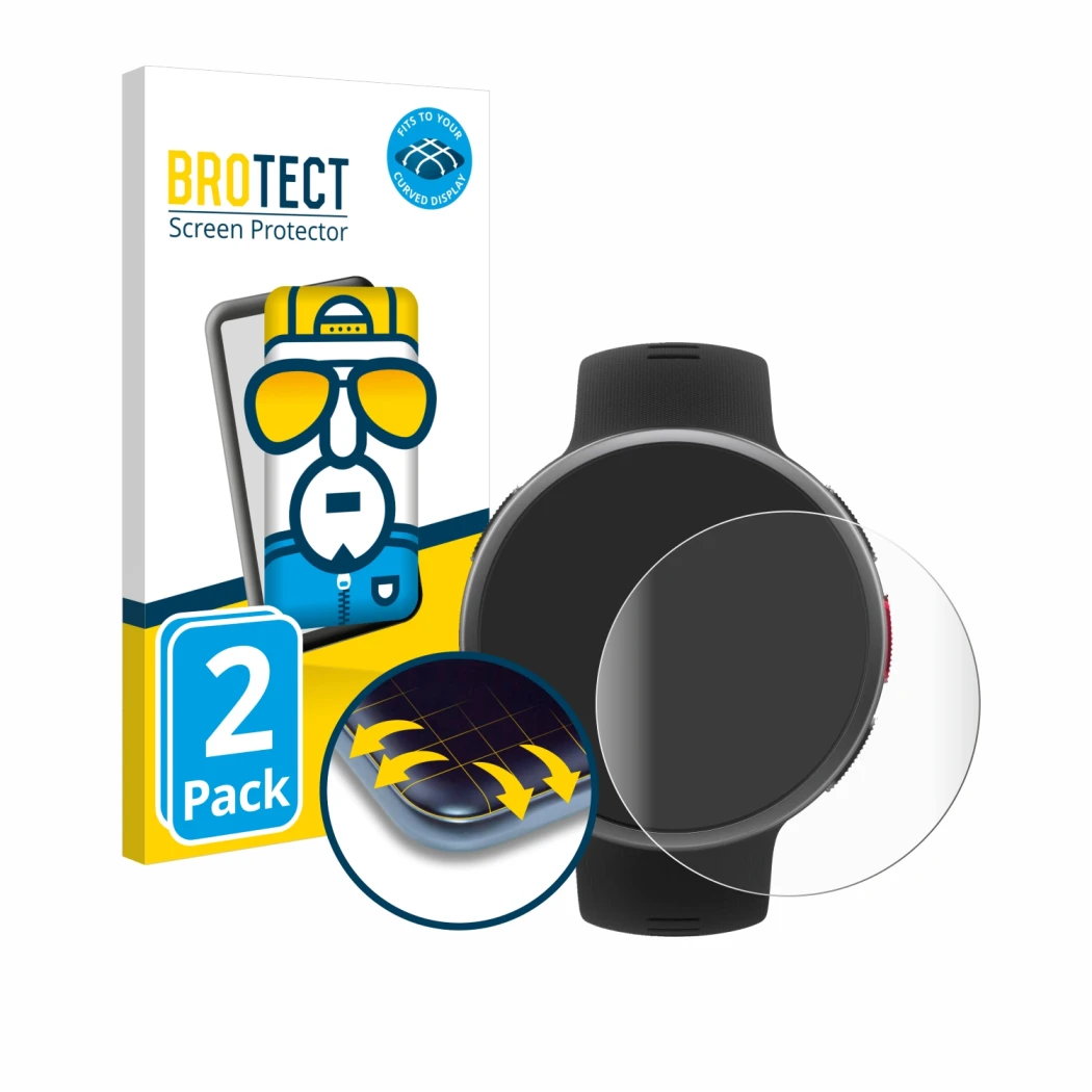 Parte frontale di una confezione del prodotto con il logo del marchio BROTECT. Accanto è raffigurato il dispositivo Polar Vant