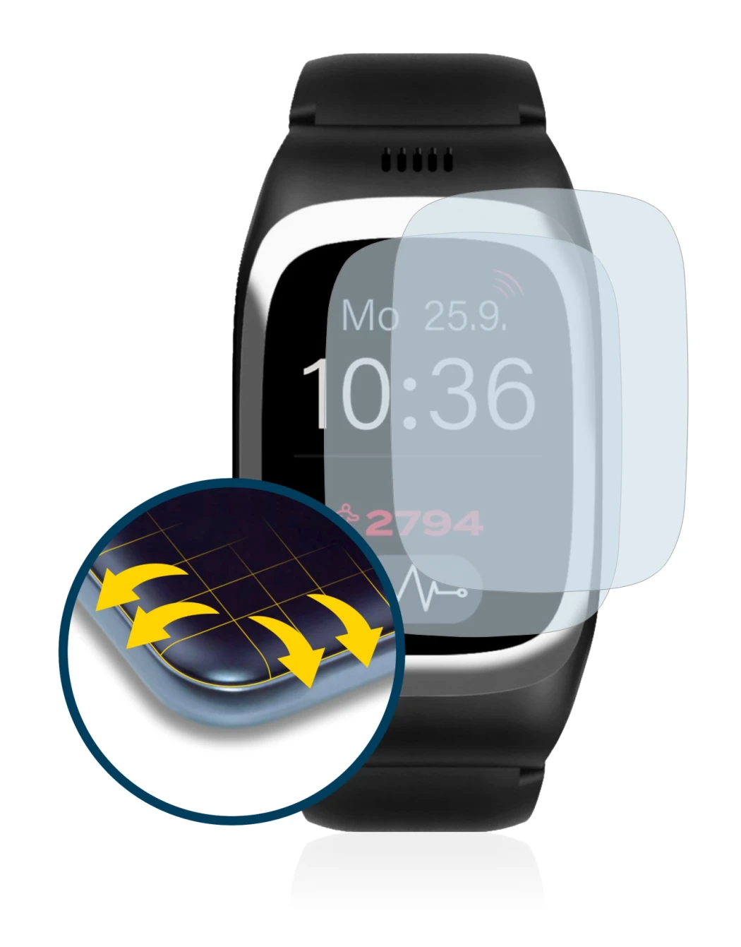 Immagine del dispositivo James B6 con un'ampia varietà di protezioni per lo schermo.