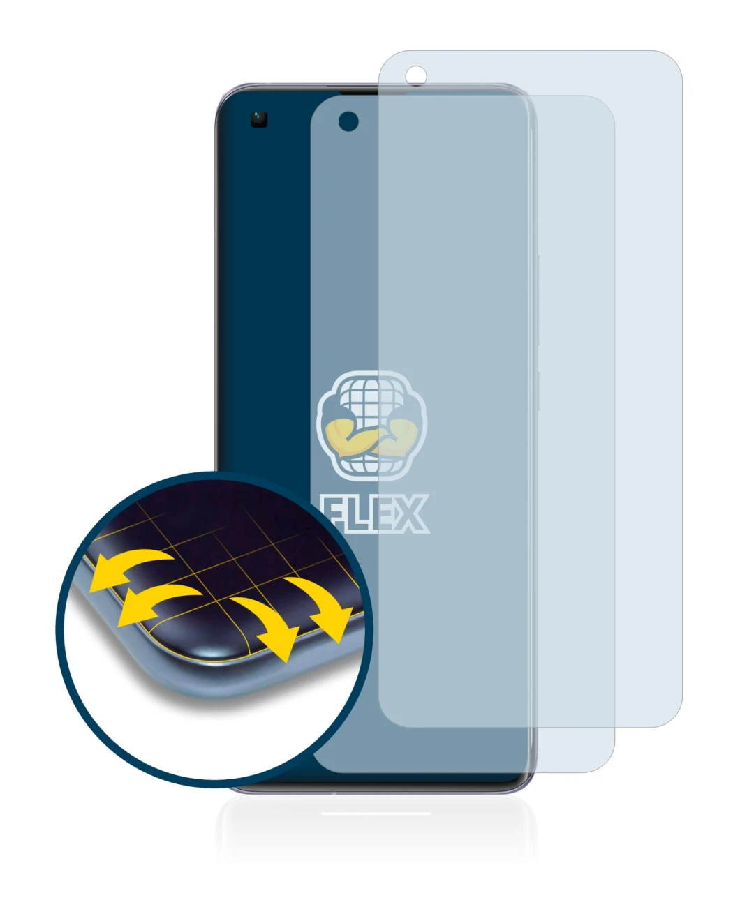 Immagine del dispositivo Xiaomi Mi 11 5G con un'ampia varietà di protezioni per lo schermo.
