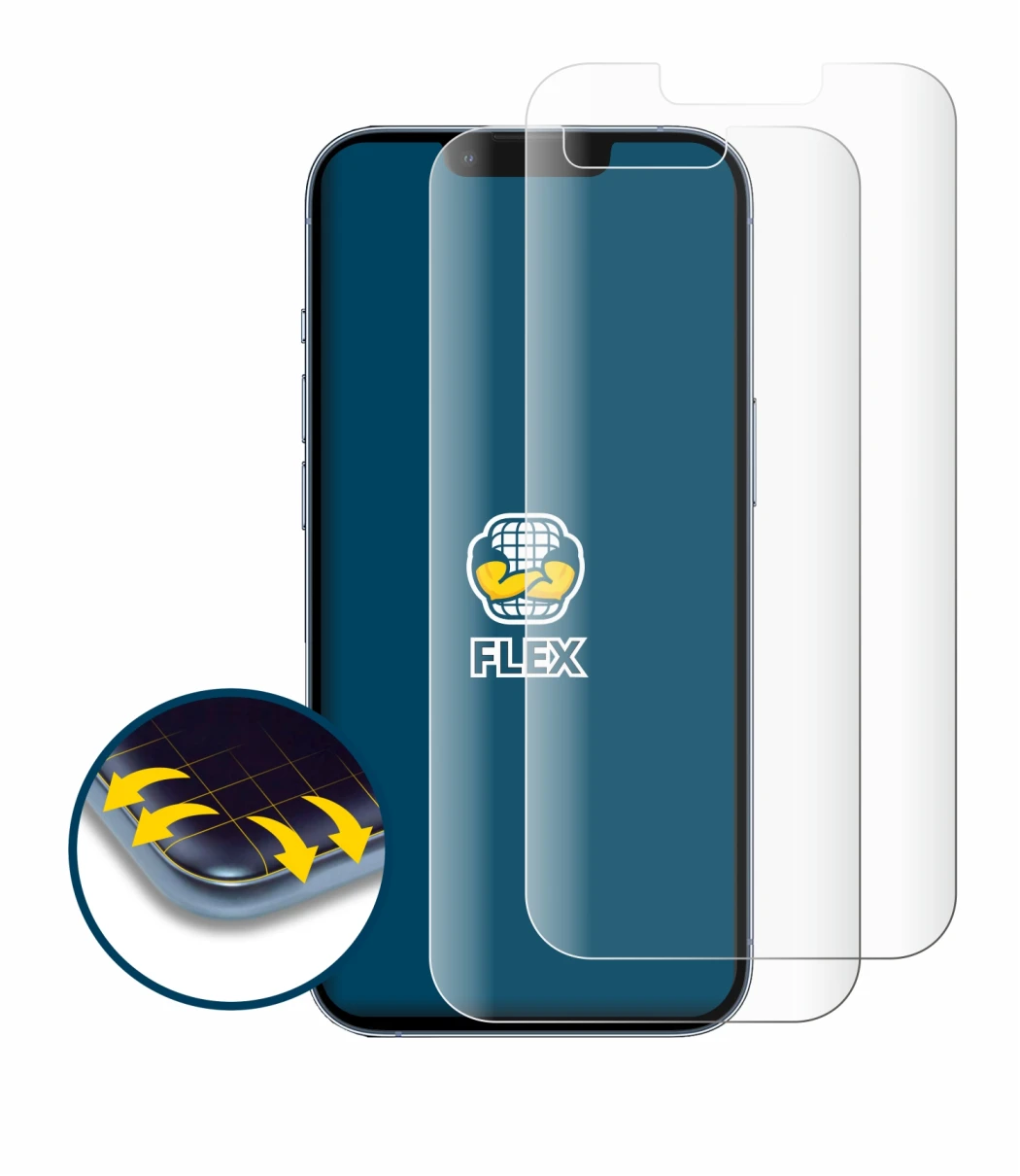 Immagine del dispositivo Apple iPhone 13 Pro con un'ampia varietà di protezioni per lo schermo.