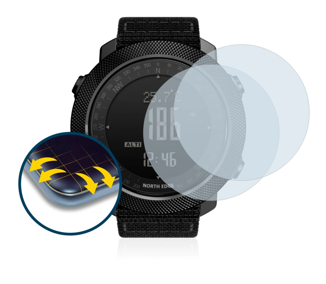 Immagine del dispositivo North Edge Apache con un'ampia varietà di protezioni per lo schermo.