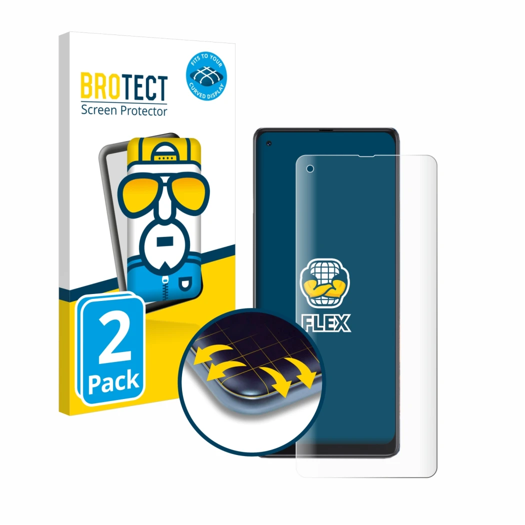 Parte frontale di una confezione del prodotto con il logo del marchio BROTECT. Accanto è raffigurato il dispositivo Cubot Max