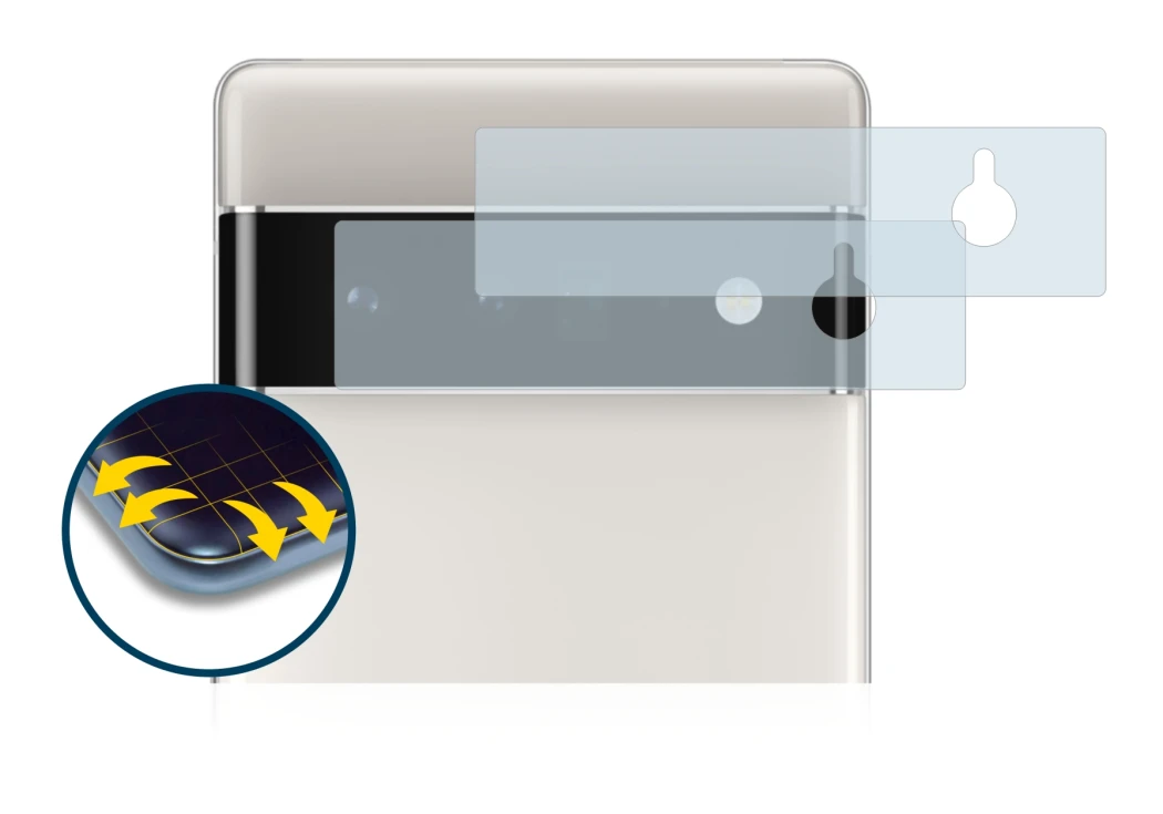 Immagine del dispositivo Google Pixel 6 Pro (SOLO Fotocamera) con un'ampia varietà di protezioni per lo schermo.