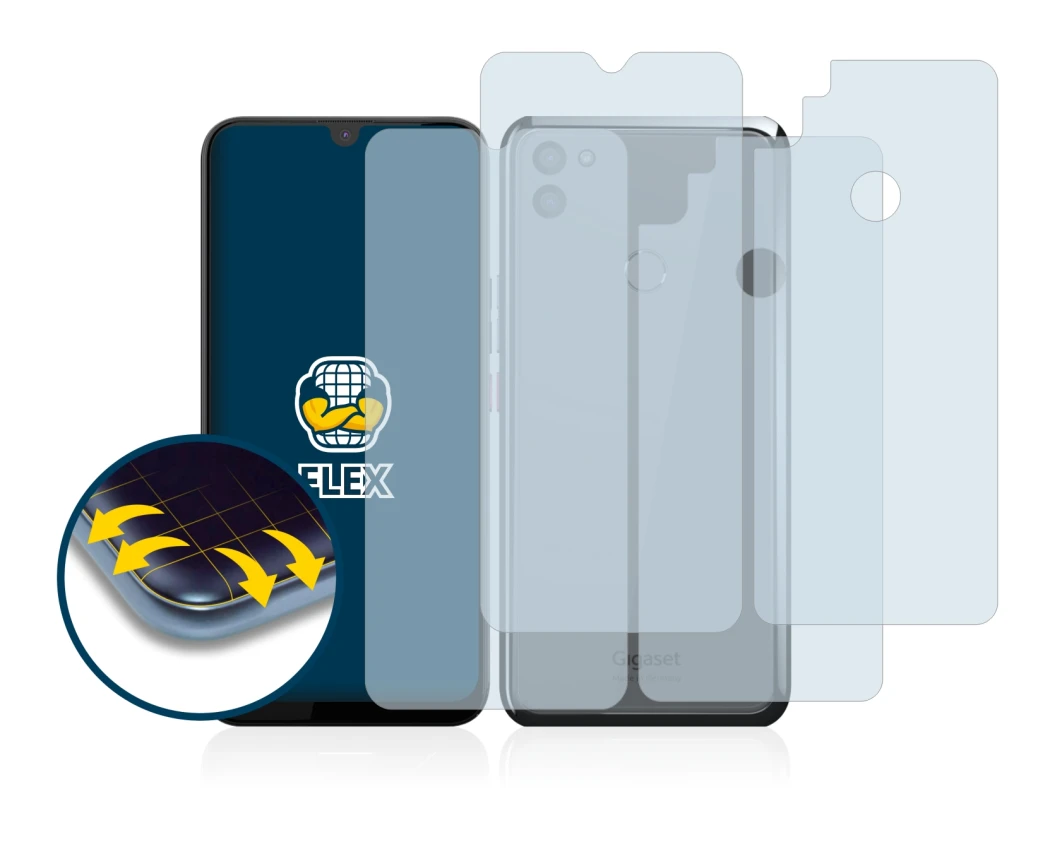 Immagine del dispositivo Gigaset GS5 (Fronte+Retro) con un'ampia varietà di protezioni per lo schermo.