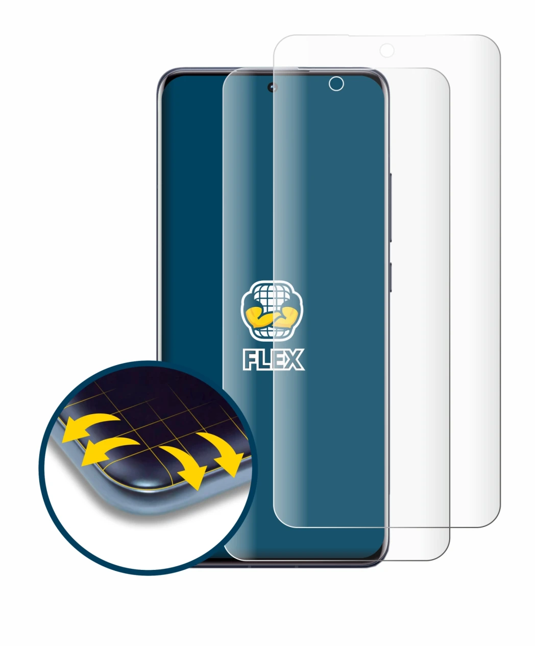 Immagine del dispositivo Xiaomi 12 con un'ampia varietà di protezioni per lo schermo.