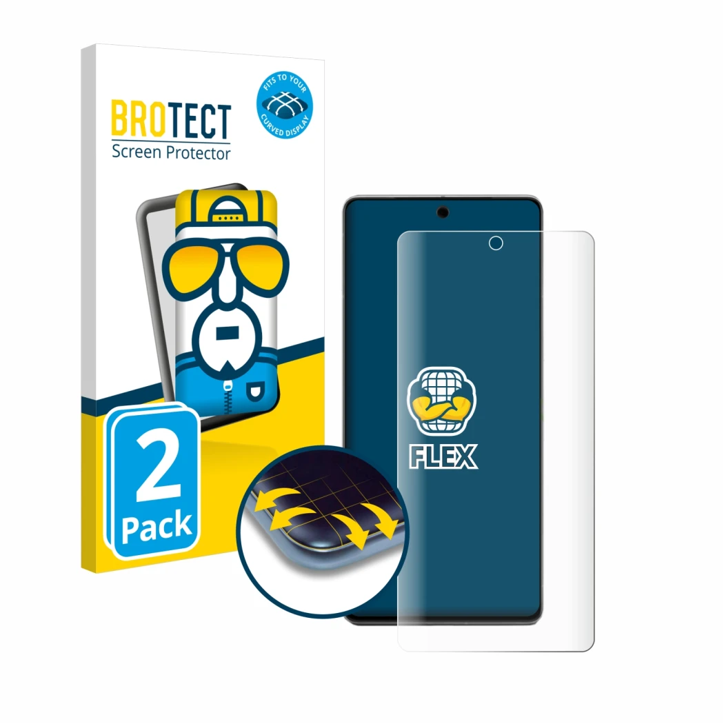 Parte frontale di una confezione del prodotto con il logo del marchio BROTECT. Accanto è raffigurato il dispositivo Google Pix