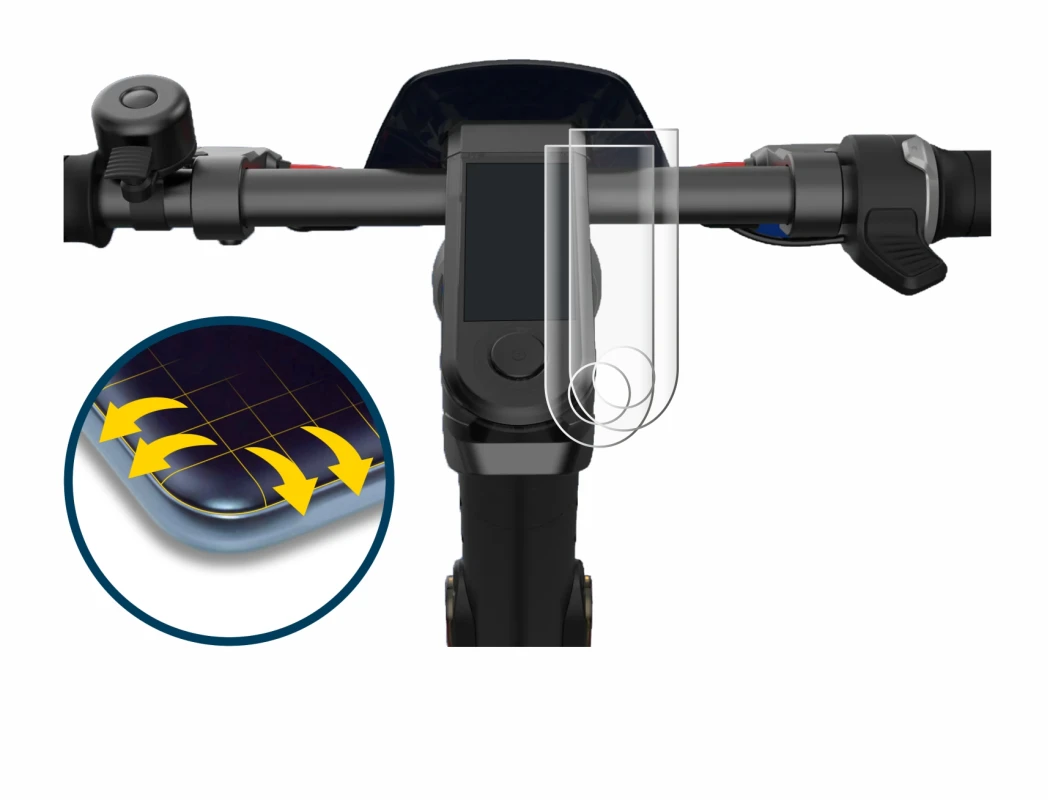Immagine del dispositivo NIU KQi3 Pro con un'ampia varietà di protezioni per lo schermo.