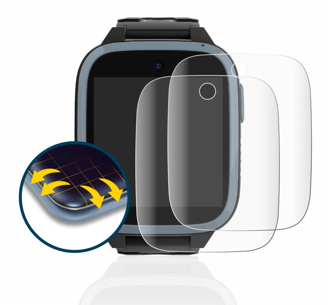 Immagine del dispositivo Xplora XGO3 (1a Gen.) con un'ampia varietà di protezioni per lo schermo.