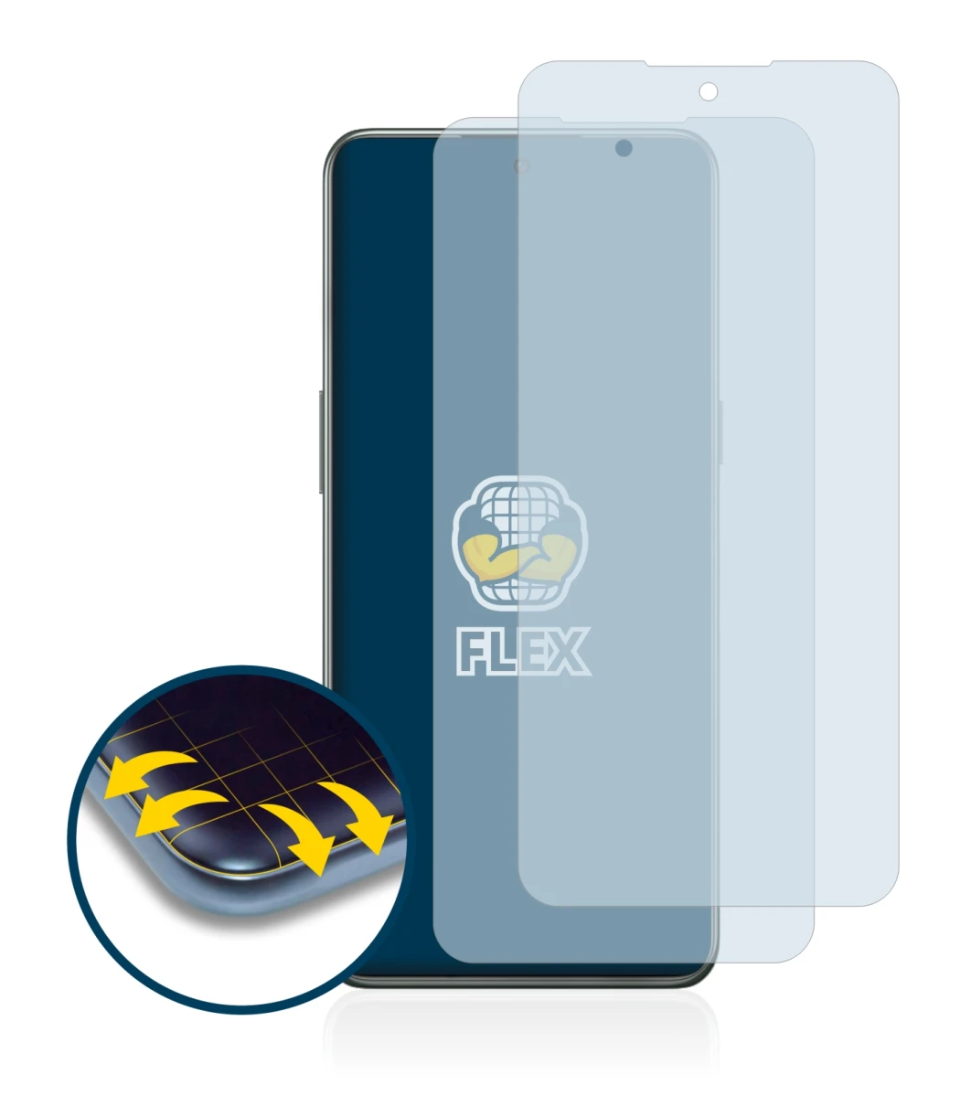 Immagine del dispositivo OnePlus 10T 5G con un'ampia varietà di protezioni per lo schermo.