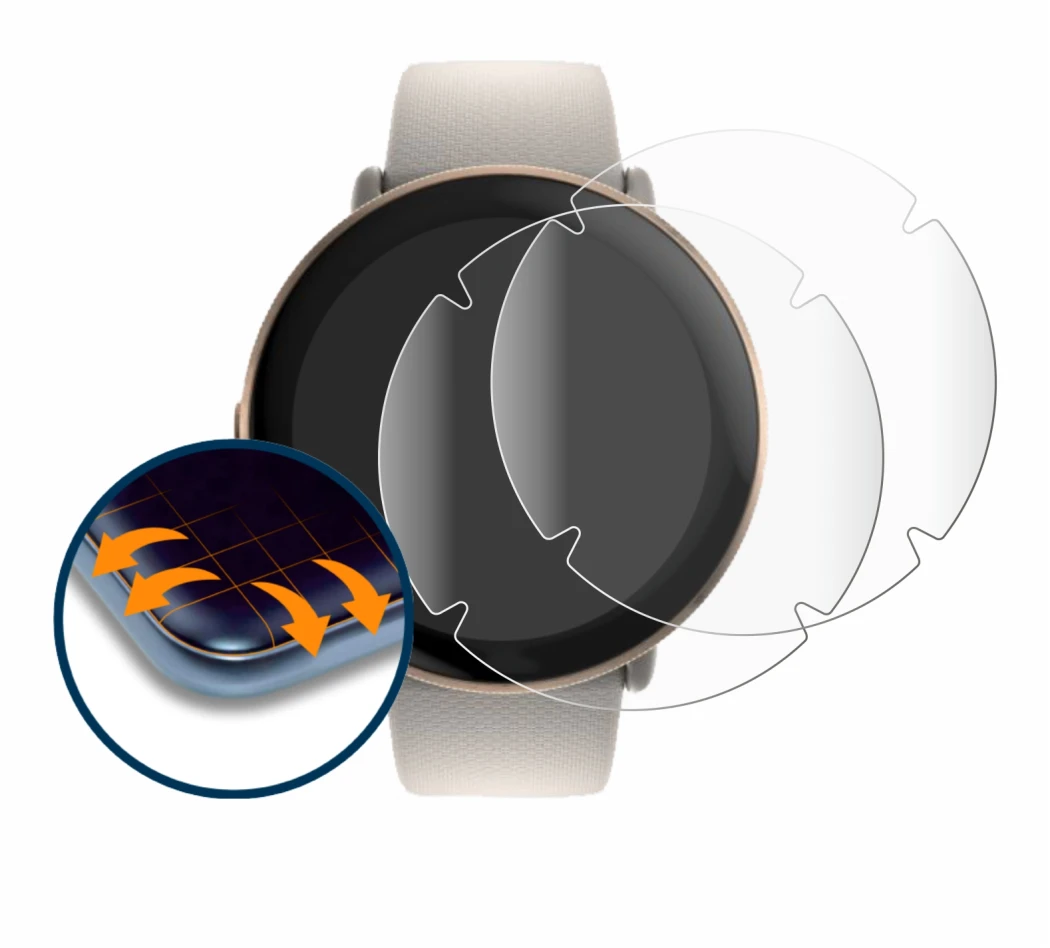 Immagine del dispositivo Polar Ignite 3 con un'ampia varietà di protezioni per lo schermo.